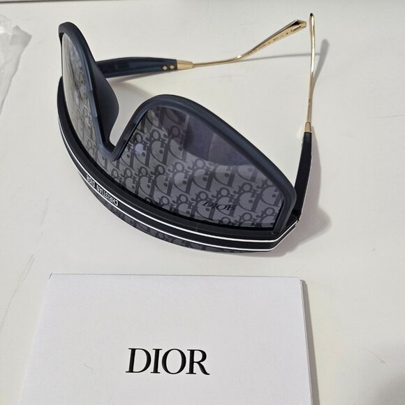 Dior BRAND NEW Sunglasses Matte Navy Blue Silver Mask DIORCLUB M2U 31B8 Unisex - Picture 12 of 15